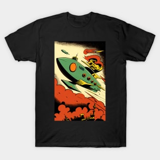 Retro Sci-Fi Rocket! T-Shirt